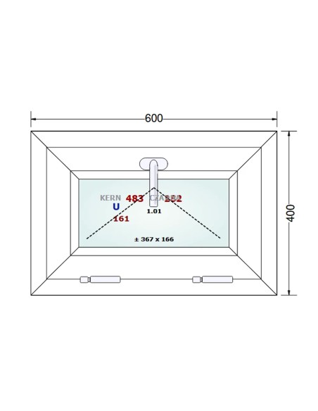 Kunststofffenster PVC Fenster 60 x 40 cm KIPP - Gealan S 8000