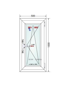 Kunststofffenster PVC Fenster 50 x 100 cm DREH/KIPP - Gealan S 8000 2