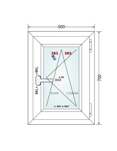 Kunststofffenster PVC Fenster 50 x 70 cm DREH/KIPP - Gealan S 8000 2