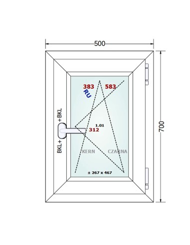 Kunststofffenster PVC Fenster 50 x 70 cm DREH/KIPP - Gealan S 8000