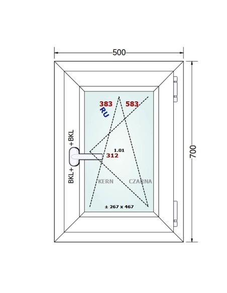 Kunststofffenster PVC Fenster 50 x 70 cm DREH/KIPP - Gealan S 8000
