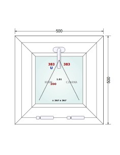 Kunststofffenster PVC Fenster 50 x 50 cm KIPP - Gealan S 8000 2