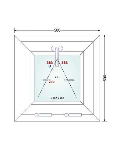 Kunststofffenster PVC Fenster 50 x 50 cm KIPP - Gealan S 8000