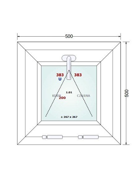 Kunststofffenster PVC Fenster 50 x 50 cm KIPP - Gealan S 8000