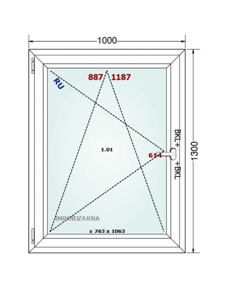 Kunststofffenster PVC Fenster 100 x 130 cm DREH/KIPP Gealan S 9000