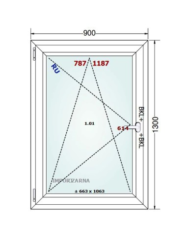 Kunststofffenster PVC Fenster 90 x 130 cm DREH/KIPP Gealan S 9000