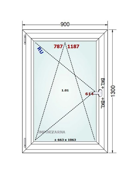 Kunststofffenster PVC Fenster 90 x 130 cm DREH/KIPP Gealan S 9000