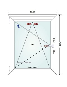Kunststofffenster PVC Fenster 90 x 110 cm DREH/KIPP Gealan S 9000 2