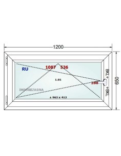 Kunststofffenster PVC Fenster 120 x 65 cm DREH/KIPP Gealan S 9000 2