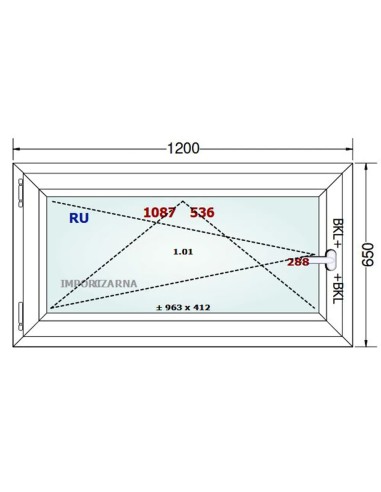 Kunststofffenster PVC Fenster 120 x 65 cm DREH/KIPP Gealan S 9000