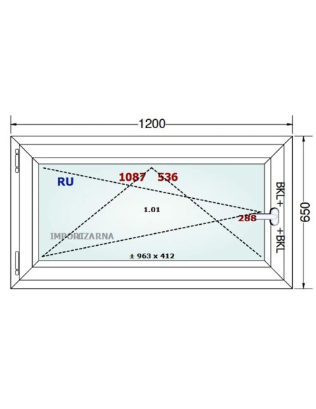 Kunststofffenster PVC Fenster 120 x 65 cm DREH/KIPP Gealan S 9000