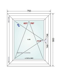 Kunststofffenster PVC Fenster 75 x 90 cm DREH/KIPP Gealan S 9000 2