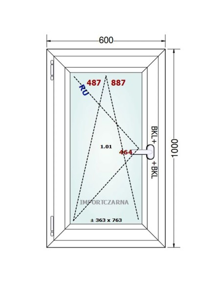 Kunststofffenster PVC Fenster 60 x 100 cm DREH/KIPP Gealan S 9000