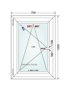 Kunststofffenster PVC Fenster 70 x 100 cm DREH/KIPP Gealan S 9000 2