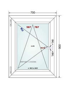 Kunststofffenster PVC Fenster 70 x 90 cm DREH/KIPP Gealan S 9000 2