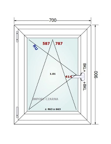 Kunststofffenster PVC Fenster 70 x 90 cm DREH/KIPP Gealan S 9000