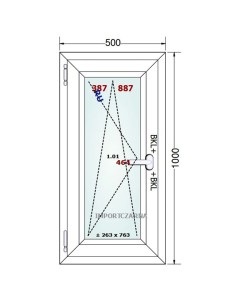 Kunststofffenster PVC Fenster 50 x 100 cm DREH/KIPP Gealan S 9000 2