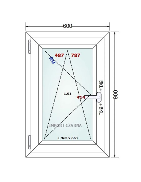 Kunststofffenster PVC Fenster 60 x 90 cm DREH/KIPP Gealan S 9000