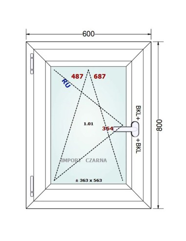 Kunststofffenster PVC Fenster 60 x 80 cm DREH/KIPP Gealan S 9000