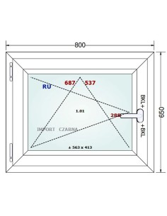 Kunststofffenster PVC Fenster 80 x 65 cm DREH/KIPP Gealan S 9000 2
