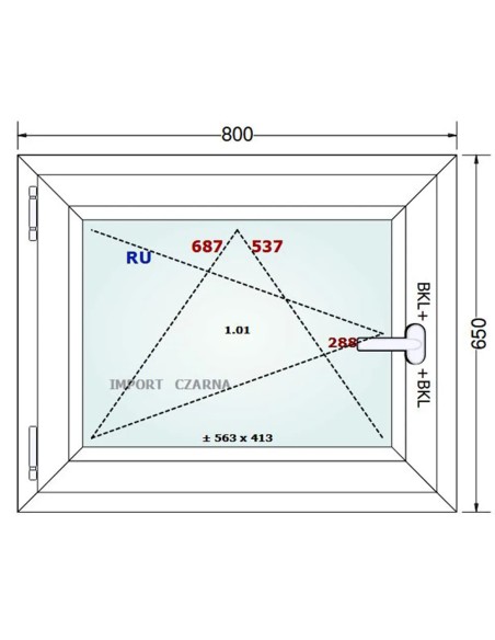 Kunststofffenster PVC Fenster 80 x 65 cm DREH/KIPP Gealan S 9000