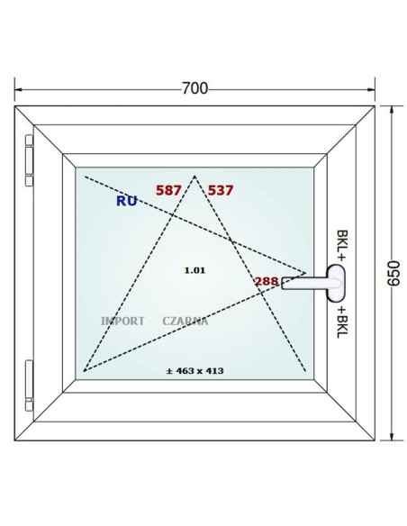 Kunststofffenster PVC Fenster 70 x 65 cm DREH/KIPP Gealan S 9000