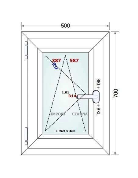 Kunststofffenster PVC Fenster 50 x 70 cm DREH/KIPP Gealan S 9000