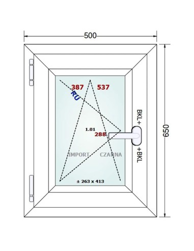 Kunststofffenster PVC Fenster 50 x 65 cm DREH/KIPP Gealan S 9000