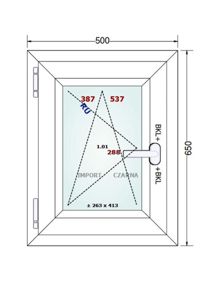 Kunststofffenster PVC Fenster 50 x 65 cm DREH/KIPP Gealan S 9000