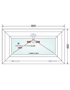 Kunststofffenster PVC Fenster 80 x 45 cm KIPP Gealan S 9000 2