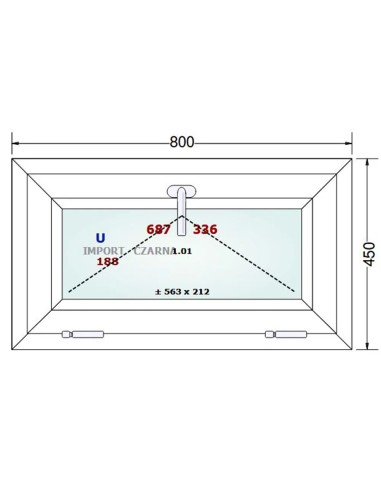 Kunststofffenster PVC Fenster 80 x 45 cm KIPP Gealan S 9000