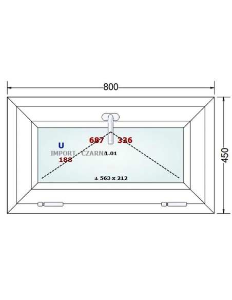 Kunststofffenster PVC Fenster 80 x 45 cm KIPP Gealan S 9000