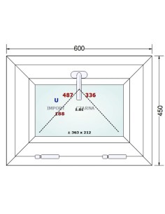 Kunststofffenster PVC Fenster 60 x 45 cm KIPP Gealan S 9000 2