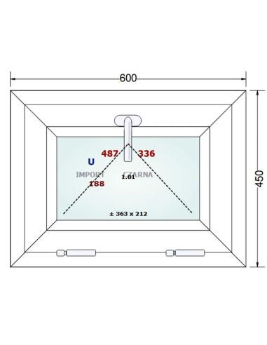 Kunststofffenster PVC Fenster 60 x 45 cm KIPP Gealan S 9000