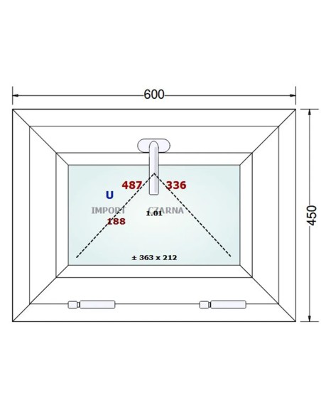Kunststofffenster PVC Fenster 60 x 45 cm KIPP Gealan S 9000