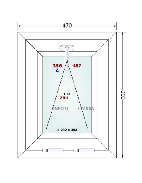 Kunststofffenster PVC Fenster 47 x 60 cm KIPP Gealan S 9000