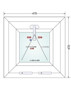 Kunststofffenster PVC Fenster 47 x 47 cm KIPP Gealan S 9000 2