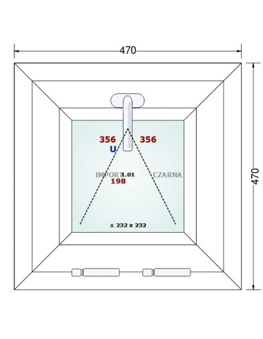 Kunststofffenster PVC Fenster 47 x 47 cm KIPP Gealan S 9000