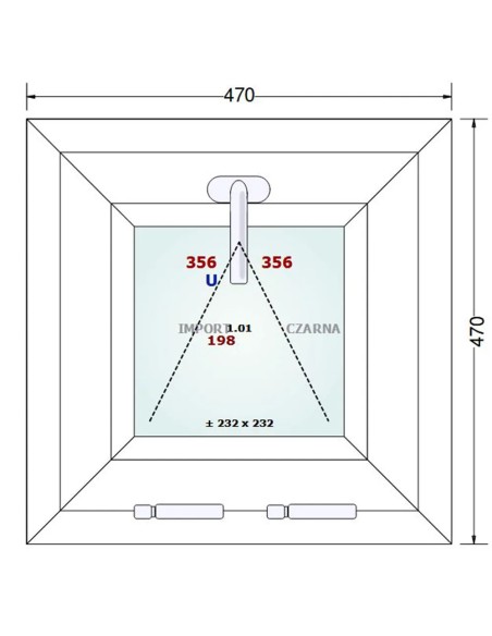 Kunststofffenster PVC Fenster 47 x 47 cm KIPP Gealan S 9000
