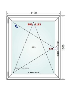 Kunststofffenster PVC Fenster 110 x 130 cm DREH/KIPP Gealan Linear 2