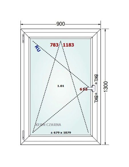 Kunststofffenster PVC Fenster 90 x 130 cm DREH/KIPP Gealan Linear