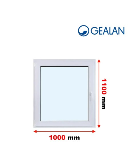Kunststofffenster PVC Fenster 100 x 110 cm DREH/KIPP Gealan Linear