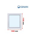 Kunststofffenster PVC Fenster 100 x 110 cm DREH/KIPP Gealan Linear
