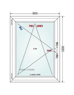 Kunststofffenster PVC Fenster 90 x 120 cm DREH/KIPP Gealan Linear 2