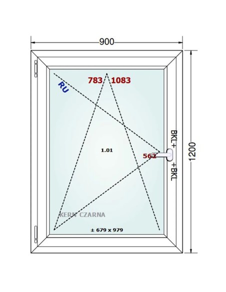 Kunststofffenster PVC Fenster 90 x 120 cm DREH/KIPP Gealan Linear