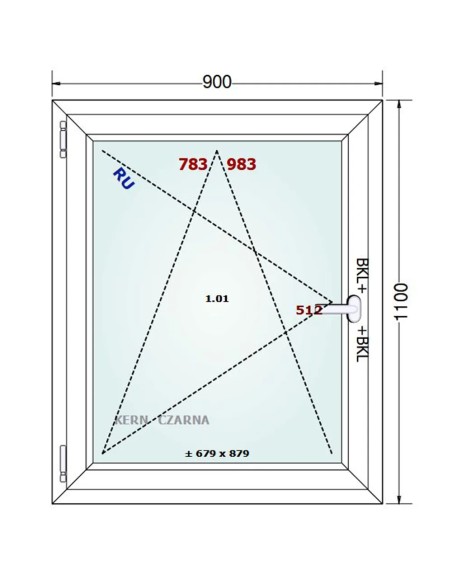 Kunststofffenster PVC Fenster 90 x 110 cm DREH/KIPP Gealan Linear
