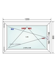 Kunststofffenster PVC Fenster 120 x 80 cm DREH/KIPP Gealan Linear 2