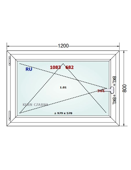 Kunststofffenster PVC Fenster 120 x 80 cm DREH/KIPP Gealan Linear
