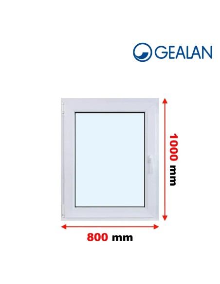 Kunststofffenster PVC Fenster 80 x 100 cm DREH/KIPP Gealan Linear