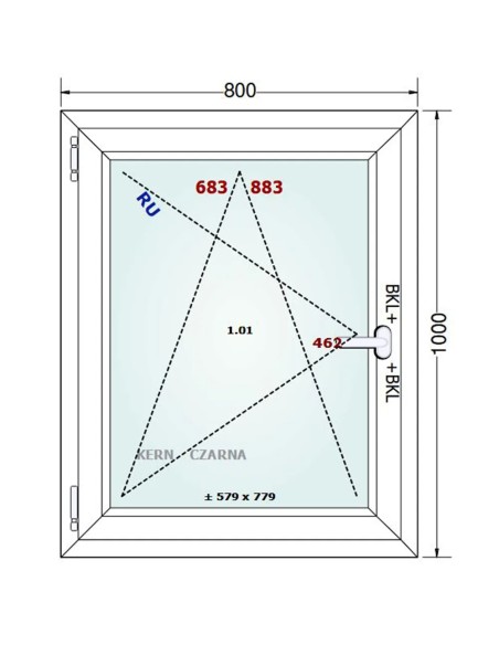 Kunststofffenster PVC Fenster 80 x 100 cm DREH/KIPP Gealan Linear
